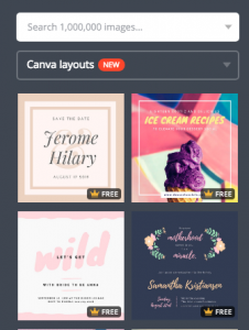 Canva preexisting layouts