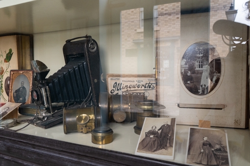 Cameras, lenses, daguerreotype and early prints at Blists Hill photography studio