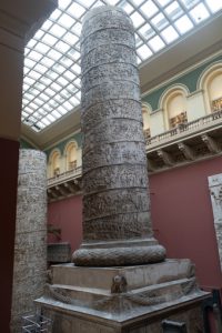 Carved column in the Cast Court at the Victoria and Albert Museum