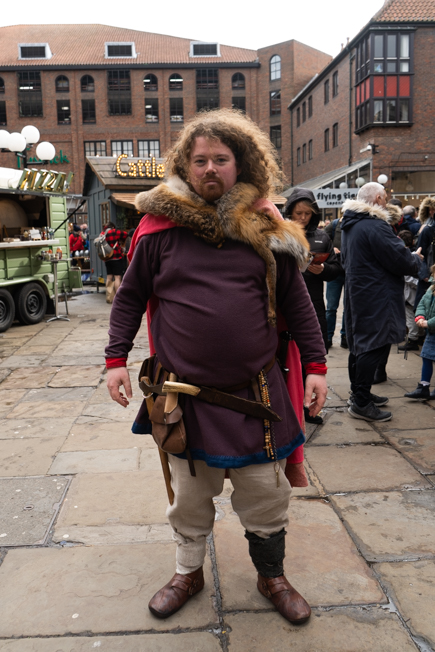 One of the Jorvik Viking Centre staff in Viking costume